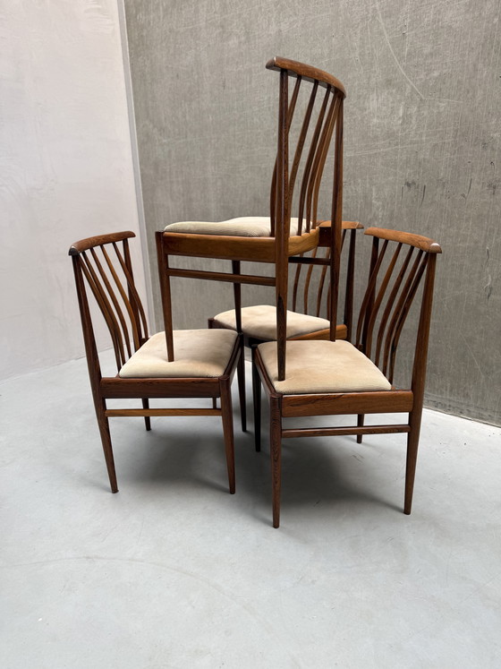 Image 1 of Set di 4 sedie da pranzo A.W.A. in palissandro, Paesi Bassi, anni '60