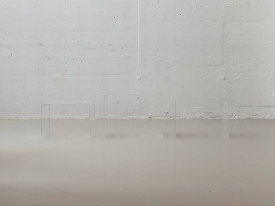 Image 1 of Space Age 3er Set Plexiglas Satztische / Beistelltische, 1970er Jahre 