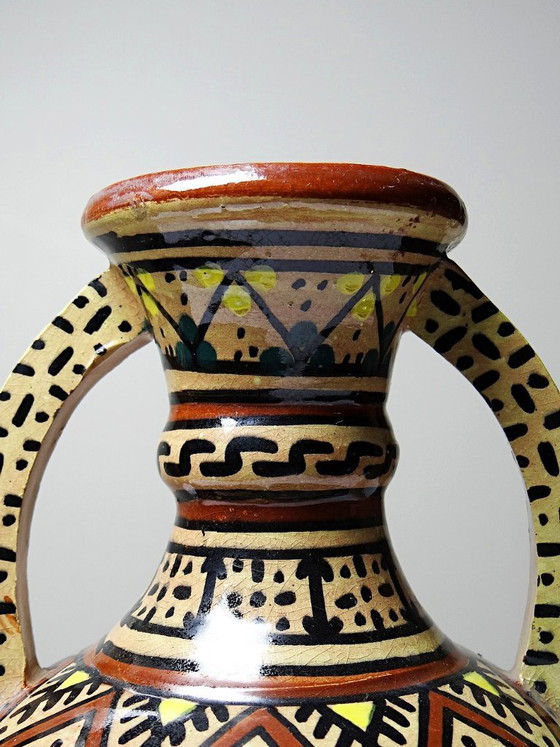 Image 1 of Small ceramic vase with handles from Safi, signed, Morocco, 1960s-1980s