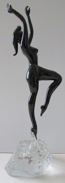 Beeld Danseres in Verre Noir