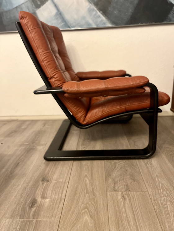 Image 1 of Coja lounge stoel - cognac - 60’s design - echt leer- design by Sven Ellekaer