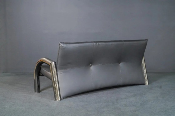 Klöber Leather Sofa Set 3-Seater, 2-Seater and Armchair – Seating area, Metal (photo 5 of 9)