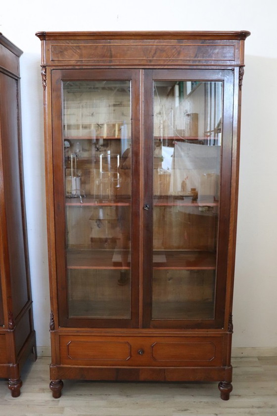 Image 1 of Set of 2 Bookcases in walnut, Italy late 19th century