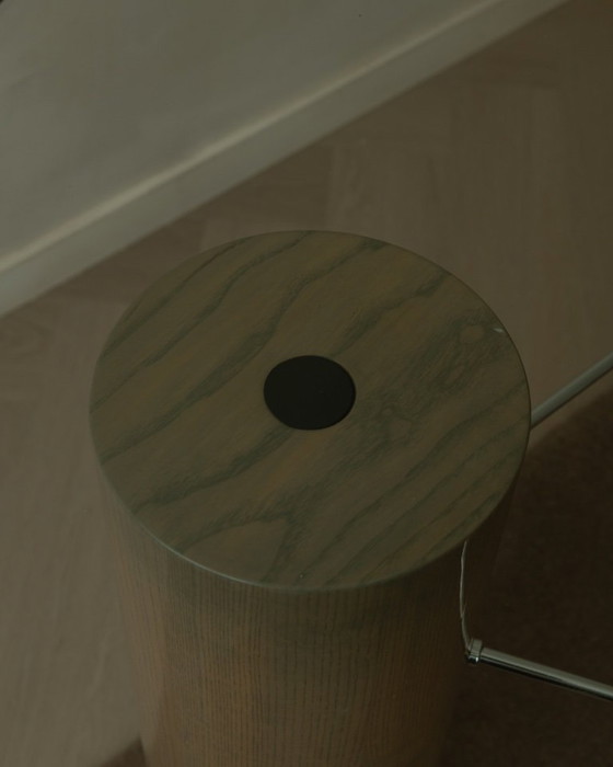 Image 1 of Vintage Saporiti Italia Dining Table – Enamel Column Base –  Postmodern 1980s