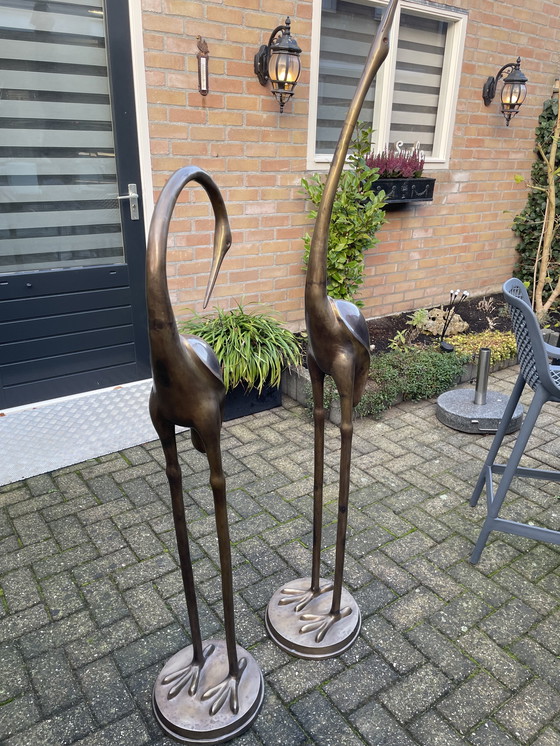 Image 1 of Bronzene Kraniche, 175 cm hoch