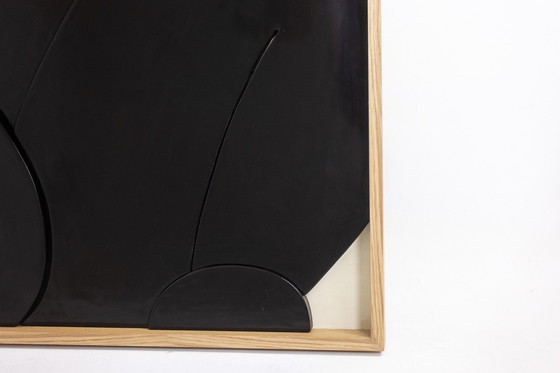 Image 1 of Large Bas-Relief Panel "Oh! Sortez du Cadre". Contemporary.