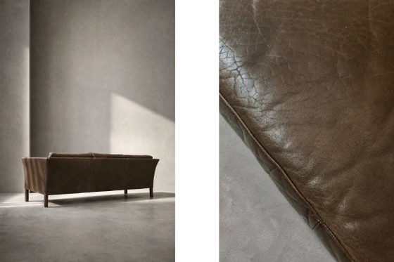 Image 1 of Divano Cromwell in pelle stile Mid-Century Modern, disegnato da Arne Norell negli anni '60.