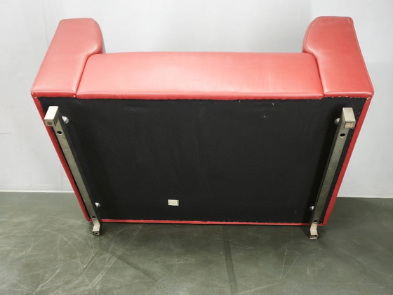 Fauteuils Lounge Oversize en Cuir Rouge et Ottoman Wittmann, Autriche (photo 3 of 20)