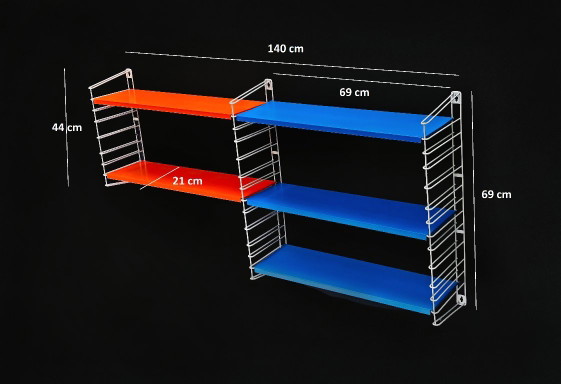 Tomado Shelving unit A. Dekker Marked blue orange – Metal (photo 4 of 12)