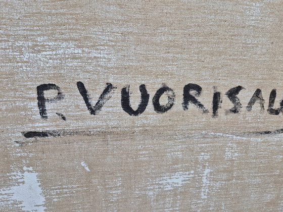 Image 1 of Olieverf op doek, gesigneerd en gedateerd 1971, van Pauli Vuorisalo (1944-2016), een Finse schilder.