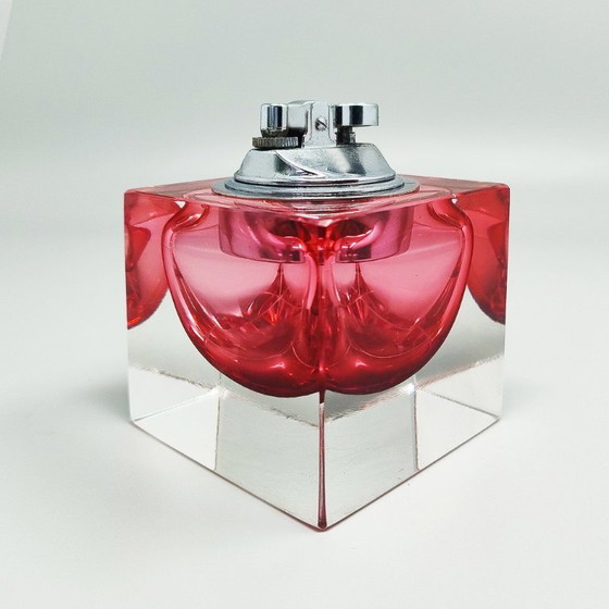Encendedor de mesa Flavio Poli Murano Sommerso de cristal, década de 1960. Hecho en Italia. (photo 6 of 9)