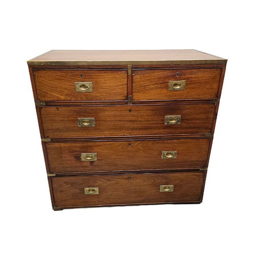 Antiek Engels mahonie Campaign ladekast, circa 1820/30