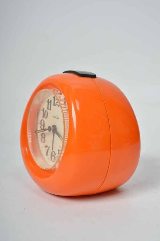 Image 1 of Oranje 'Ruhla' druppelwekker uit de jaren 70 / Space Age, Vintage / Duitsland DDR