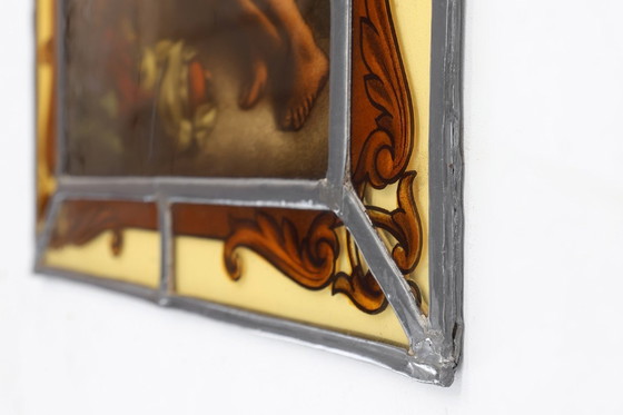 Image 1 of Vitrail signé basé sur l'œuvre de Bartolomé Esteban Murillo