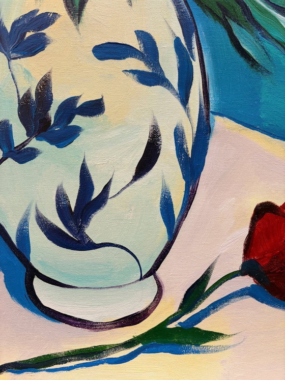 Image 1 of Acrylic painting by the artist E. García "Flores de campo" 100x70 cm