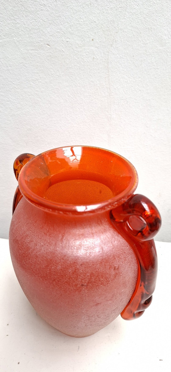 Image 1 of Murano vase - Scava - Red