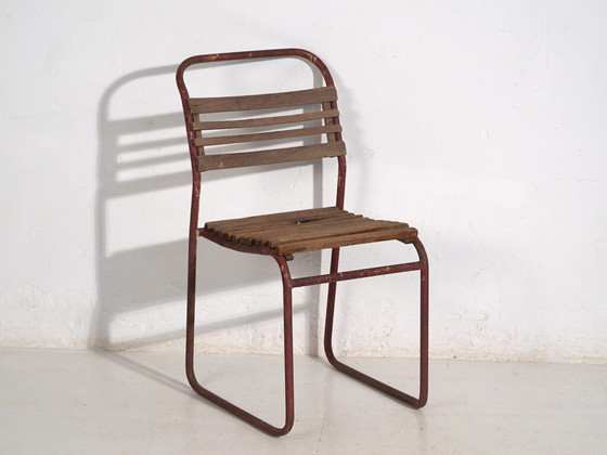 Chaises de jardin rouges antiques (env. 1920). Lot de 2 pièces #16 – Wood, Iron (photo 21 of 40)