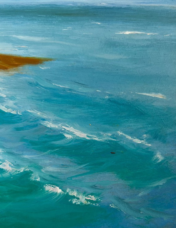 Image 1 of Original Oil Painting Coastal Sea Landscape The call of distant waves