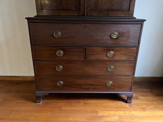 Image 1 of Mobiletto da scrittura georgiano in mogano cubano