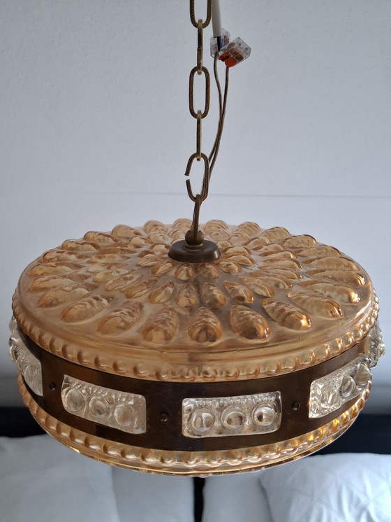 Image 1 of Ufo Pendant Lamp Orrefors Crystal Sweden