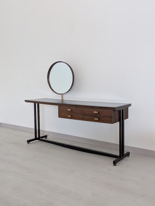 Dassi - Vittorio Dassi - Service table - Crystal, Wood, Brass - Dressing table with mirror