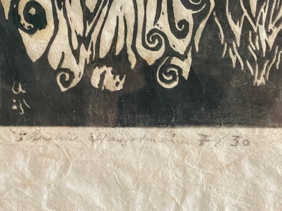 Image 1 of Eastern European Artist, Woolly Ram, 1920s-1940s, Linocut , Signed