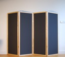 Room divider - Natural wood with black trim, 130 cm high