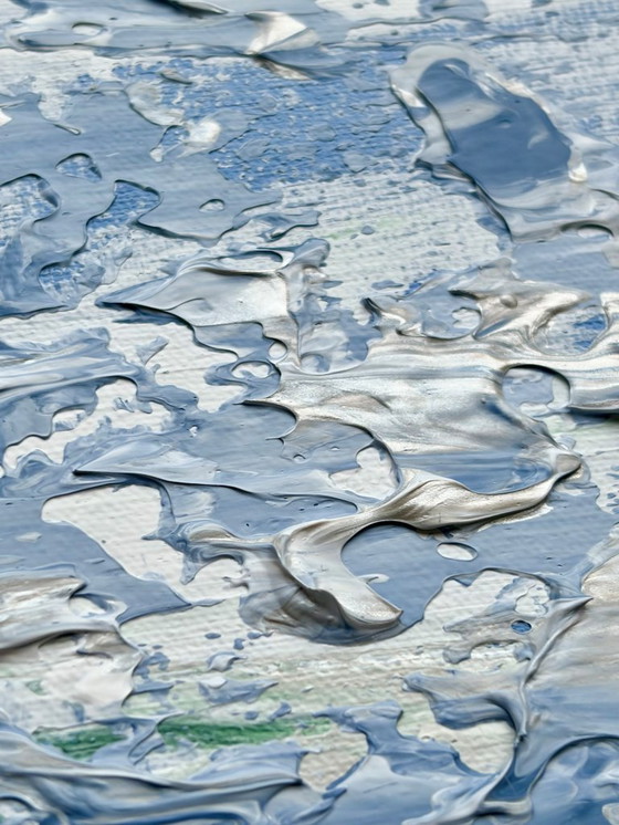 Image 1 of Abstract painting VOLT Hellebore, original modern artwork 18x24 cm.