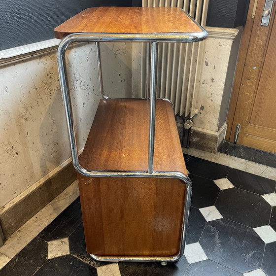 Modernistisch Art Deco Bauhaus Dressoir van Buisstaal & Hout, 1930 – Glass (photo 4 of 16)