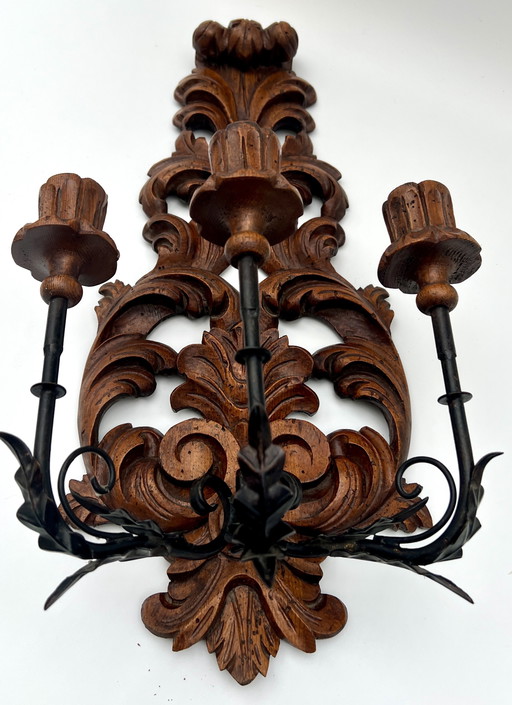 Candelabro de pared histórico de estilo rococó