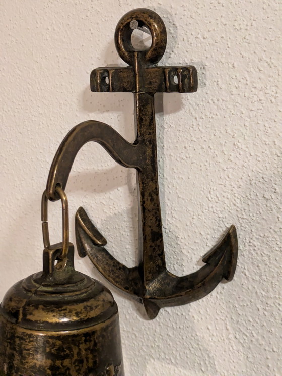 Image 1 of Hermosa campana de barco antigua con ancla ⚓