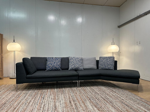 Canapé d'angle Charles vert/anthracite de B&B Italia