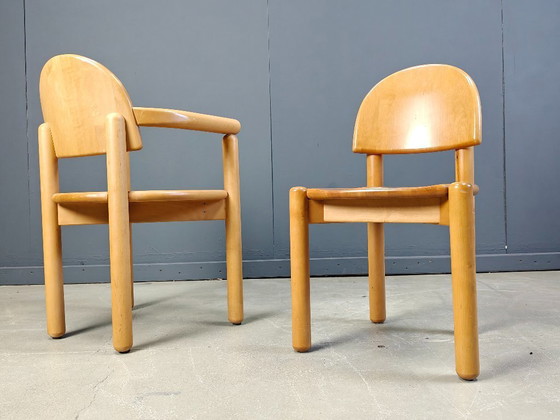 Image 1 of Rainer Daumiller pine wood dining chairs for Hirtshals Savvaerk set of 6, 1980s