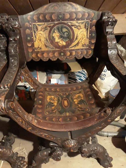 Set van 2 Antieke Stoelen