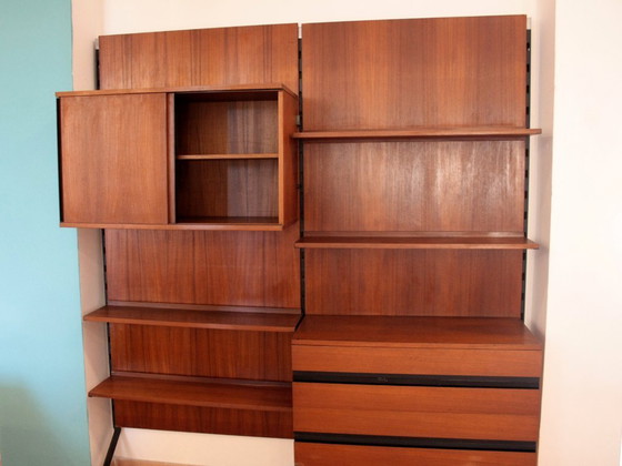 Image 1 of "Urio" modular wall system by Ico and Luisa Parisi for MiM 1957, two-module bookcase, Italy, 1960s