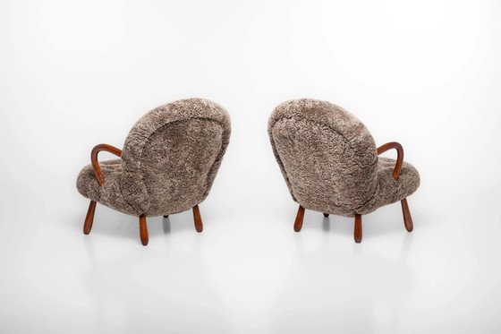 Zeldzaam paar Clam stoelen van Arnold Madsen voor Madsen & Schubell, Denemarken 1944 – Fauteuils (photo 4 of 11)
