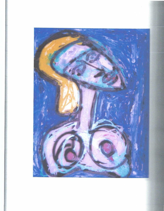 Image 1 of El Mora “I’m So Innocent” - oil painting - framed 84x104