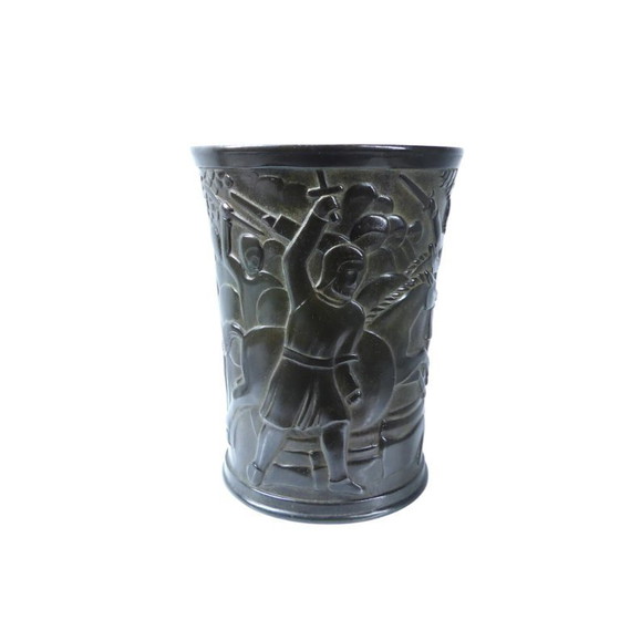 Image 1 of Relief Vase 2337 made of disco metal by Just Andersen, Denmark, 1940s
