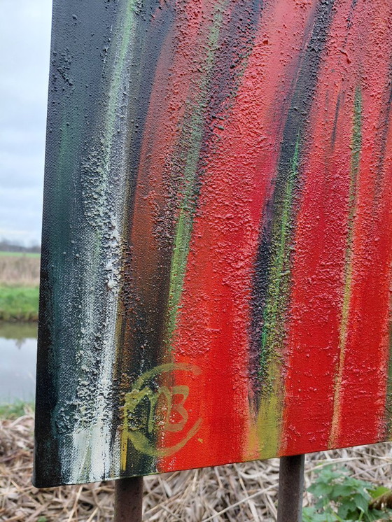 Image 1 of Tableau coloré avec des coquelicots