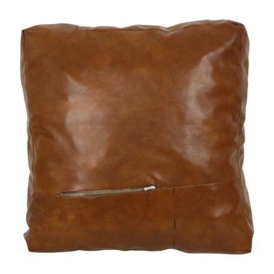 Image 1 of Vintage Patchwork Cushion Plaid Pattern Faux Leather