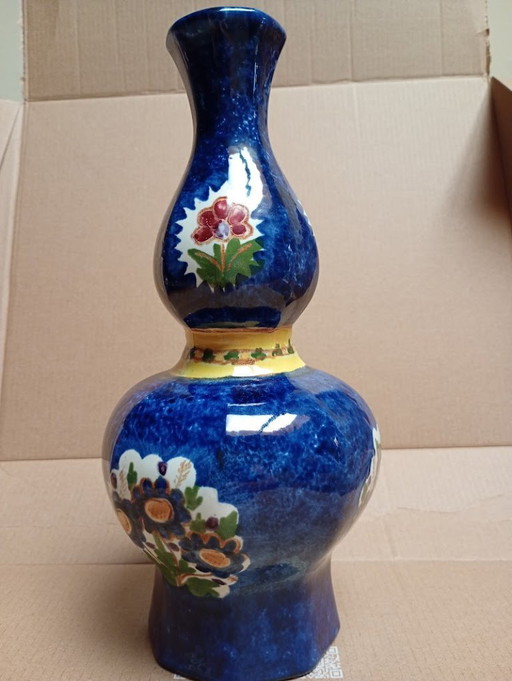 Vintage Boch Frères Keramis Double-bellied Vase – Faience (ca. 1953)