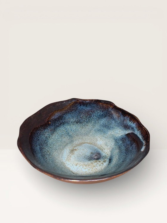 Image 1 of Handcrafted glazed stoneware bowl – Signed "AY" – Pyrenees craftsmanship
