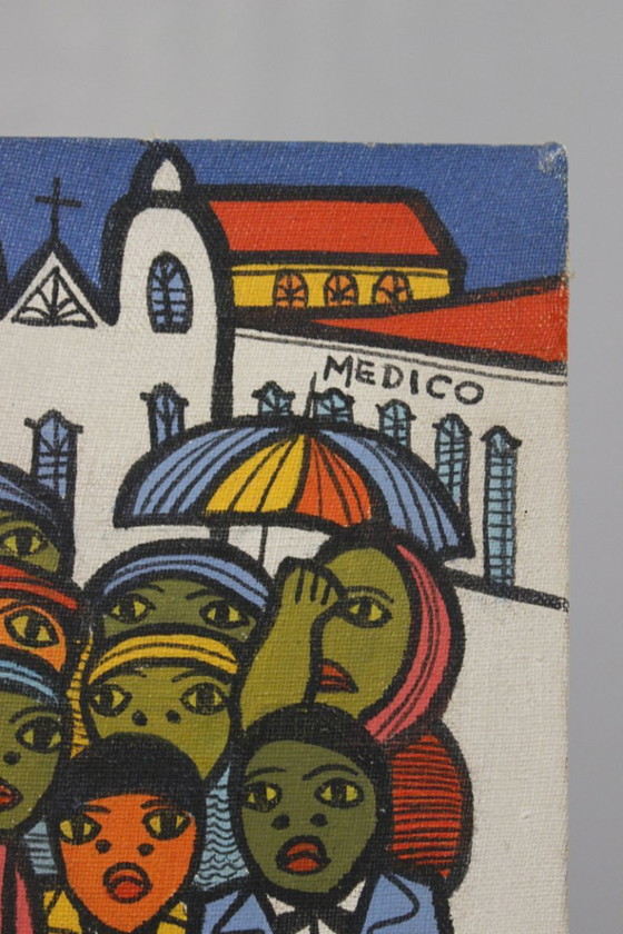 Image 1 of Evandro Norbim (1934) Rio Brasile acrilico su tela "O Entrodo Medico" 1988