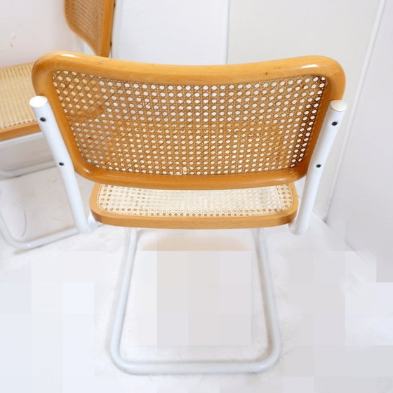 Image 1 of Satz von 4 italienischen Stühlen mit Kannelüren, Stil Mitte des Jahrhunderts, im Stil von Marcel Breuer