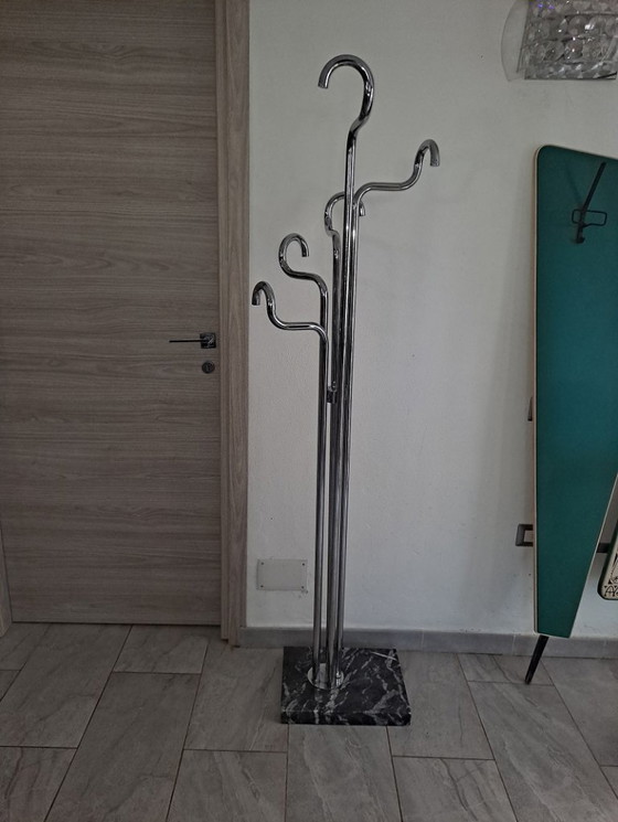 Image 1 of Garderobenständer aus Chrom im italienischen Modernismus der Mitte des 20. Jahrhunderts