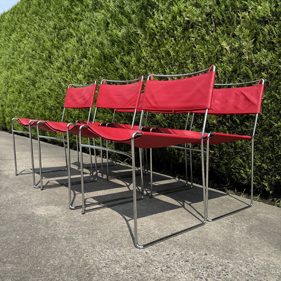 Image 1 of Rote Delfina-Stühle von Enzo Mari