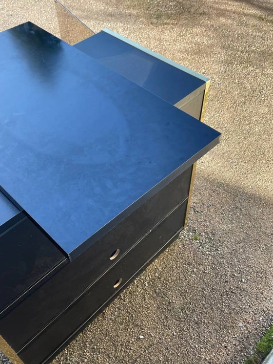 Image 1 of Mobile TV vintage nero e oro degli anni '70/'80