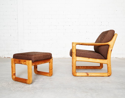 Fauteuil et tabouret en pin de style danois moderne par C. F. C. Silkeborg – Wood (photo 2 of 20)