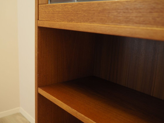 Librería de chapa de teca con estantes ajustables, diseño danés moderno, años 70 – Wood (photo 13 of 17)