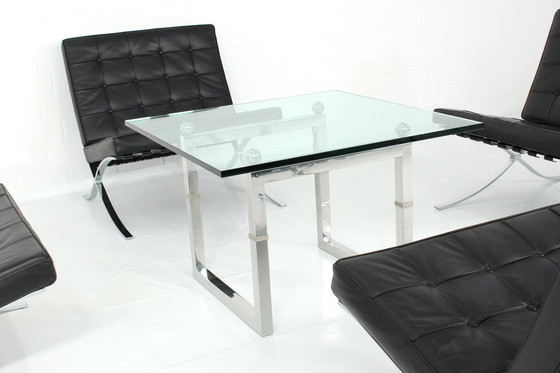 Image 1 of as new, Peter Ghyczy T29 "Biri" Coffee Table / Table basse, nouveau plateau en verre, cadre en acier inoxydable